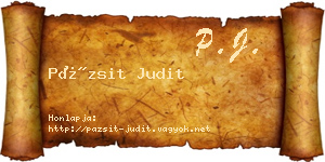 Pázsit Judit névjegykártya